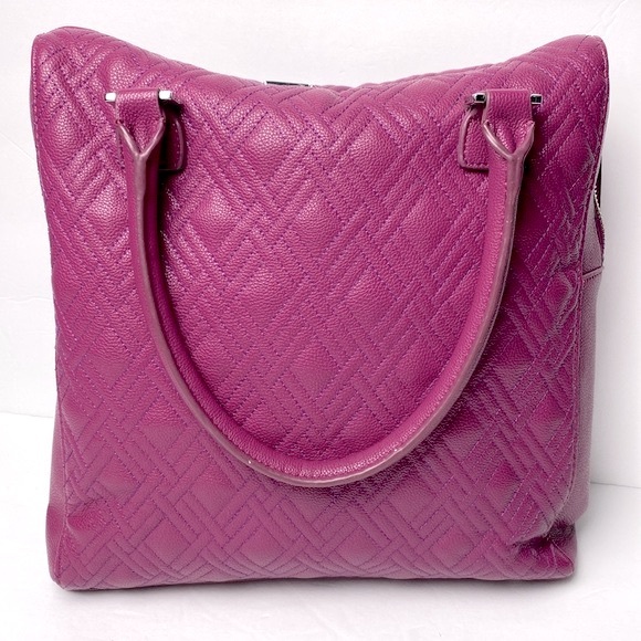 Snob Essentials Fuchsia Tote Handbag Removable zipper coin purse - Picture 3 of 12